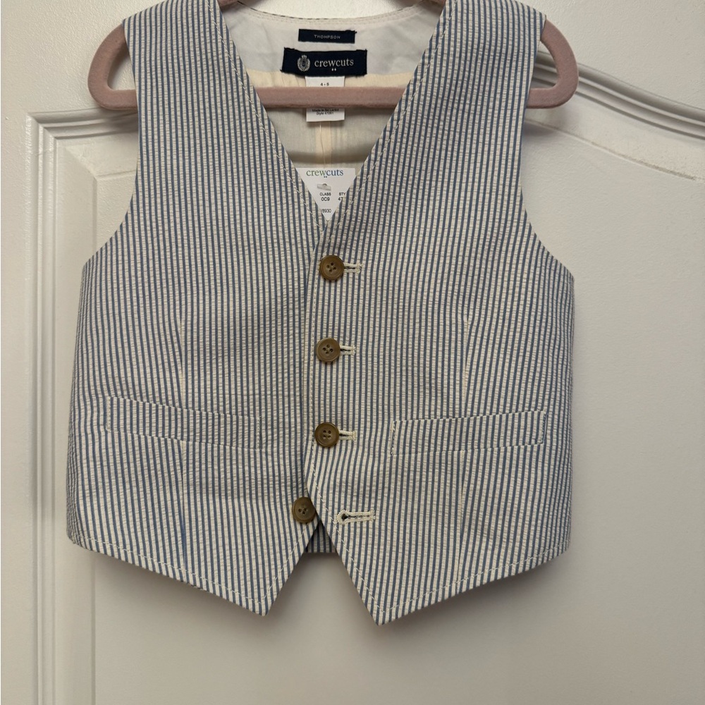 Crewcuts Navy and White Striped Kids Vest